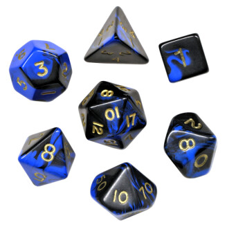 Gemini -sarjan kaksivärinen sini / musta noppasetti kuva