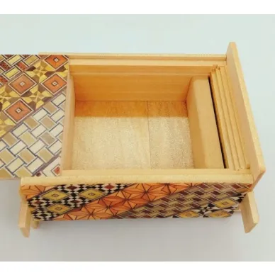 Box 4 Sun 27 steps Yosegi Open puzzle box image